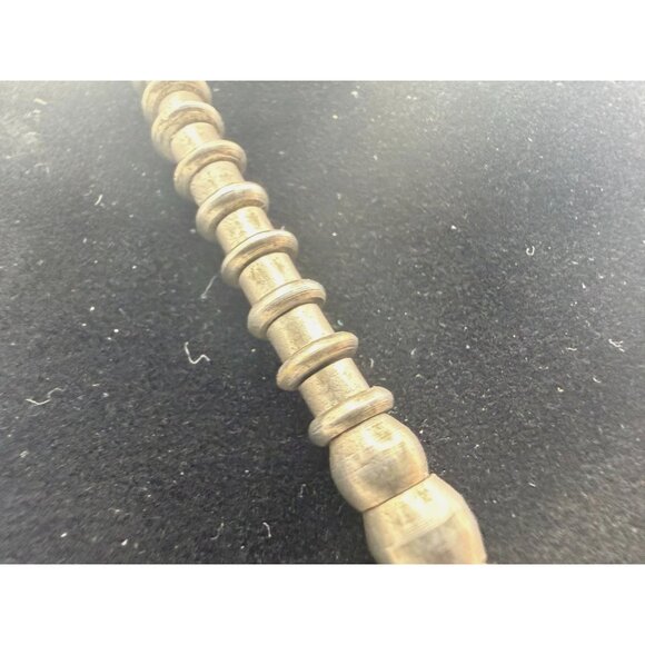 VTG Tribal Mask Pendant Necklace African Modernist Brutalist Silver Tone Beaded - Picture 3 of 7